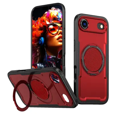 iPhone Air Mobilskal MagSafe TPU+PC Kickstand - Röd