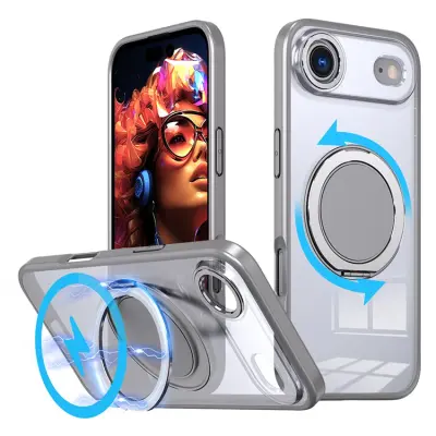 iPhone Air Mobilskal MagSafe TPU+PC Kickstand - Titangrå