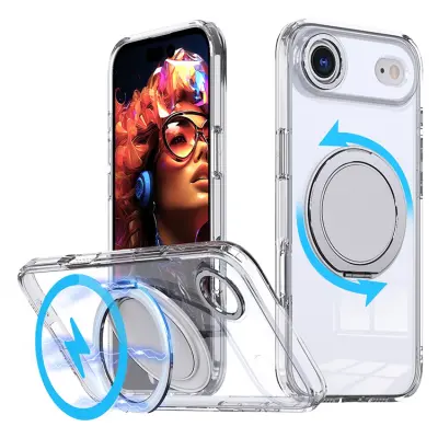 iPhone Air Mobilskal MagSafe TPU+PC Kickstand - Transparent