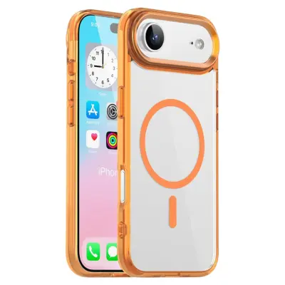 iPhone Air Mobilskal MagSafe TPU+PC Transparent - Orange
