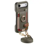 iPhone Air Mobilskal med Korthållare Ring Kickstand (Grå)