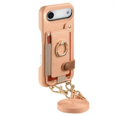iPhone Air Mobilskal med Korthållare Ring Kickstand - Rosa (Rosa)