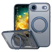 iPhone Air Mobilskal Ring Kickstand TPU PC Clear - Blå