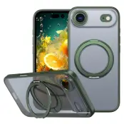 iPhone Air Mobilskal Ring Kickstand TPU PC Clear - Svartgrön