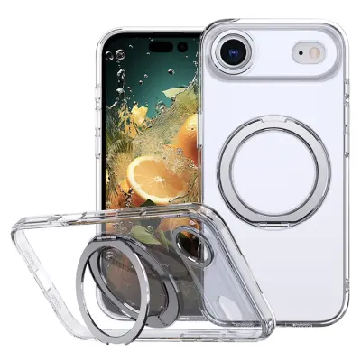 iPhone Air Mobilskal Ring Kickstand TPU PC Clear - Transparent