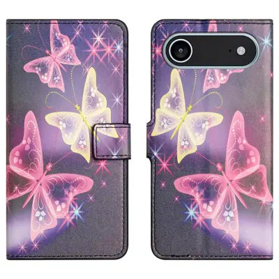 iPhone Air Konstläder Plånboksfodral Pattern Print - Illusions Fjäril