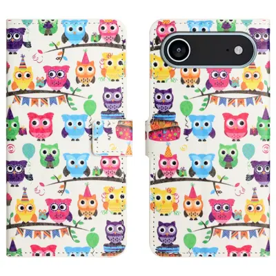 iPhone Air Konstläder Plånboksfodral Pattern Print - Ugglor klistermärke