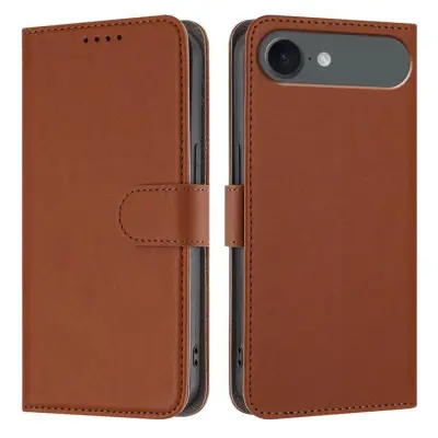 iPhone Air Konstläder Plånboksfodral Solid Color - Kaffe