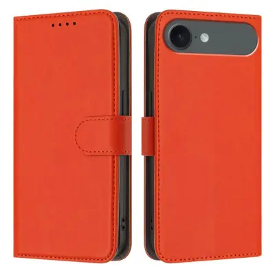 iPhone Air Konstläder Plånboksfodral Solid Color - Orange