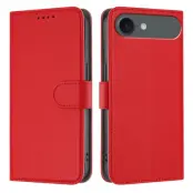 iPhone Air Konstläder Plånboksfodral Solid Color - Röd