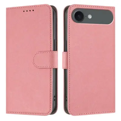 iPhone Air Konstläder Plånboksfodral Solid Color - Rosa