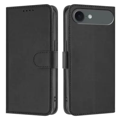 iPhone Air Konstläder Plånboksfodral Solid Color - Svart