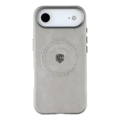 KIGC iPhone Air Mobilskal Magsafe Läder - Grå