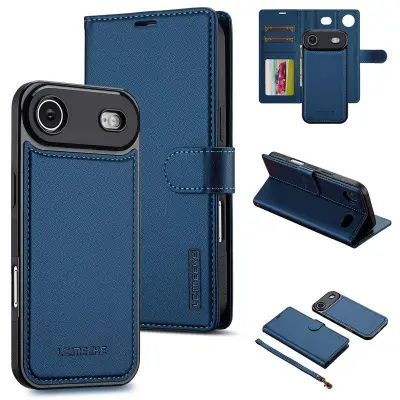 LC.IMEEKE L2 Series iPhone Air Plånboksfodral Konstläder - Blå