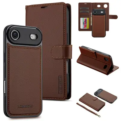 LC.IMEEKE L2 Series iPhone Air Plånboksfodral Konstläder - Brun