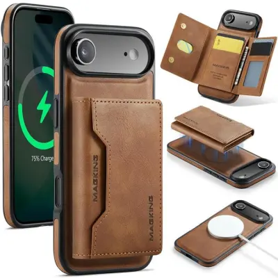 MAGKING iPhone Air Mobilskal MagSafe Korthållare - Brun