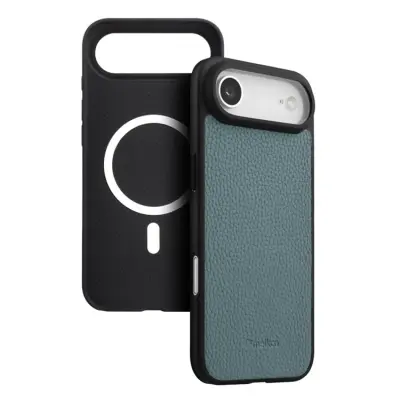 MELKCO iPhone Air Mobilskal Magsafe Äkta läder - Blå (Babyblå)