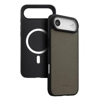 MELKCO iPhone Air Mobilskal Magsafe Äkta läder - Grå (Grå)