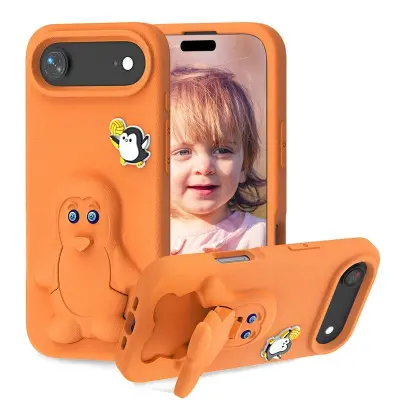 Penguin iPhone Air Fodral Kickstand Stöttålig EVA - Orange