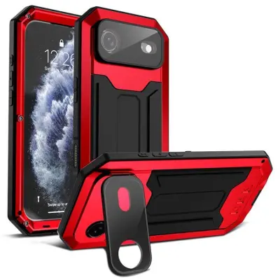 R-JUST iPhone Air Mobilskal Med Härdad Glas - Röd