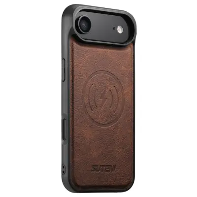 SUTENI iPhone Air Mobilskal MagSafe Litchi Texture - Brun