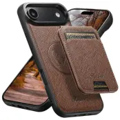 SUTENI iPhone Air Mobilskal MagSafe Cross Texture H18 - Brun