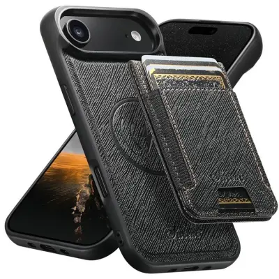 SUTENI iPhone Air Mobilskal MagSafe korthållare - Svart