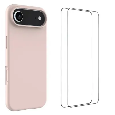 WANLONFENG iPhone Air Mobilskal Med 2st Härdat Glas - Rosa