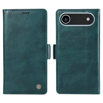 YIKATU iPhone 17 Air Plånboksfodral Litchi Texture - Blå