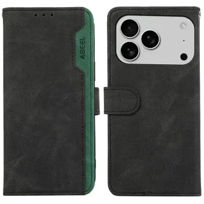 ABEEL iPhone 17 Pro Max Plånboksfodral Color Splicing - Svart