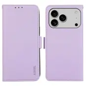 ABEEL iPhone 17 Pro Max Plånboksfodral Konstläder RFID-Skydd - Lila