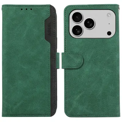 ABEEL iPhone 17 Pro Max Plånboksfodral Splicing Läder RFID