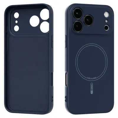 ABEEL iPhone 17 Pro Max Mobilskal MagSafe Mjuk Silikon Blå