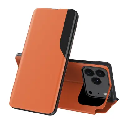 Amorus iPhone 17 Pro Max Mobilskal Folio Flip Stativ - Orange