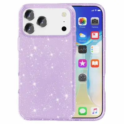 AMORUS iPhone 17 Pro Max Mobilskal Shockproof - GlitterLila