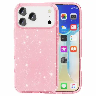 AMORUS iPhone 17 Pro Max Mobilskal Shockproof - GlitterRosa