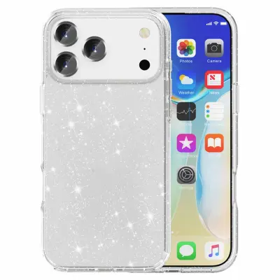 AMORUS iPhone 17 Pro Max Mobilskal Shockproof - GlitterVit