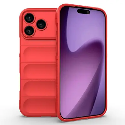 AMORUS iPhone 17 Pro Max Mobilskal Shockproof TPU Rugged - Röd