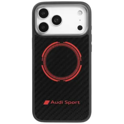 Audi iPhone 17 Pro Max Mobilskal MagSafe Carbon Fiber Sport Red Circle
