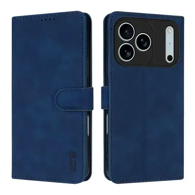 AZNS iPhone 17 Pro Max Plånboksfodral Konstläder - Blå