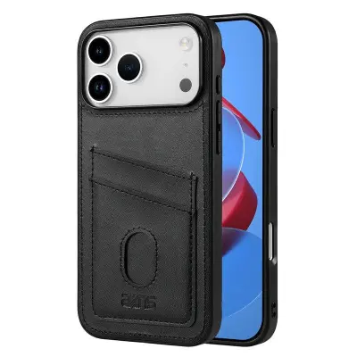 AZNS K1 Series iPhone 17 Pro Max Fodral KonstLäder - Svart