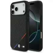 BMW iPhone 17 Pro Max Mobilskal MagSafe M Carbon Tricolor Line - Svart