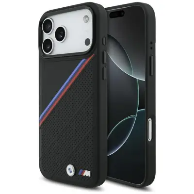 BMW Mobilskal till iPhone 17 Pro Max MagSafe M Tricolor Metal Logo - Svart