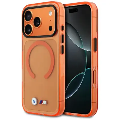 BMW Mobilskal iPhone 17 Pro Max Magsafe M IML Metal Logos - Orange