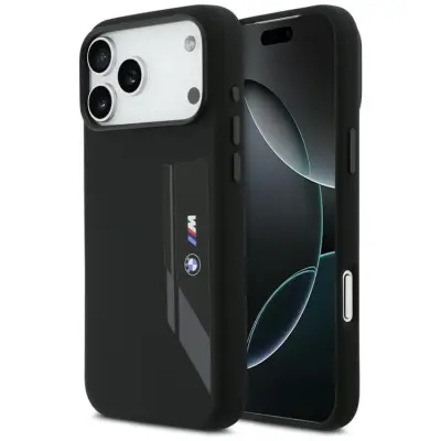 BMW Mobilskal till iPhone 17 Pro Max MagSafe Silikon Vertical Logo (Svart)