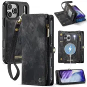 CASEME Mobilskal till iPhone 17 Pro Max i Konstläder med Plånboksfodral Svart