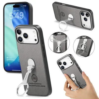 CASENEO iPhone 17 Pro Max Fodral KonstLäder - Grå