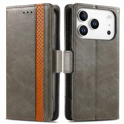 CASENEO iPhone 17 Pro Max Mobilskal KonstLäder - Grå