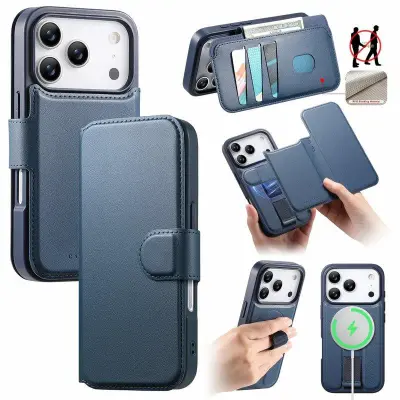 CASENEO iPhone 17 Pro Max Plånboksfodral Konstläder - Blå