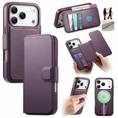 CASENEO iPhone 17 Pro Max Plånboksfodral Konstläder - Lila